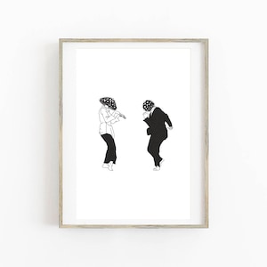 Mushroom Art, Pulp Fiction Dance Scene, Cute Mushroom, Mushroom Illustration, Funny Bedroom Art, Dance Art, Pop Art Home Decor, Dancing Gift