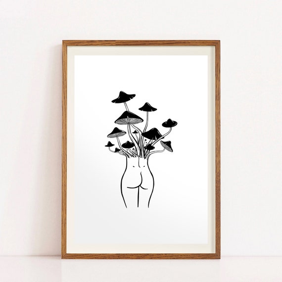 Nice Bum and Boobs Line Drawing Wall Art / Funny Printable Bathroom Wall Art  / Body Positive Print / Minimalist Feminist Art / Butt Print 