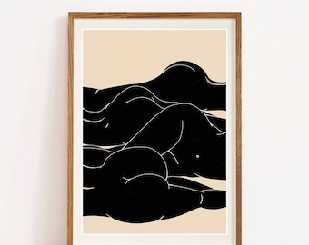 Butt Mountain Art, Nice Butts, Boho Wall Art, Butt Landscape Art, Funny Bathroom Art, Body Positive, Drawing Butt, Watercolor Butt Printable