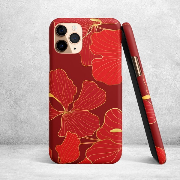 Red Passion Leaves iPhone 15, 14, 13 Pro Max, iPhone 15, 14 Plus, iPhone 13, 12 Mini, iPhone 12, 11 Pro Max, iPhone 8 Plus, XS Max, SE2022