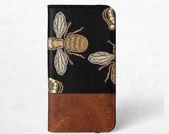 Queen Bee Wallet Phone Case For iPhone 17, 16, 15, 14, 13 Pro Max, 15, 14 Plus, 13, 12 Mini, 11, Samsung S25, S24, S23 Ultra, S22, S21 Plus