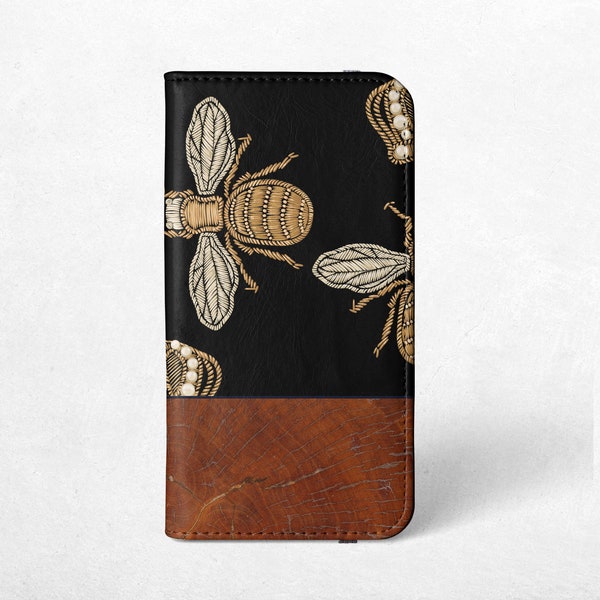 Queen Bee Wallet Phone Case For iPhone 15, 14, 13 Pro Max, 15, 14 Plus, 13, 12 Mini, 11, Samsung S24, S23 Ultra, S22, S21 Plus, S20, Note 20