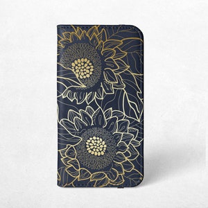Funda de teléfono con billetera de girasol para iPhone 15, 14, 13 Pro Max, 15, 14 Plus, 13, 12 Mini, 11, Samsung S24, S23 Ultra, S22, S21 Plus, S20, Note 20