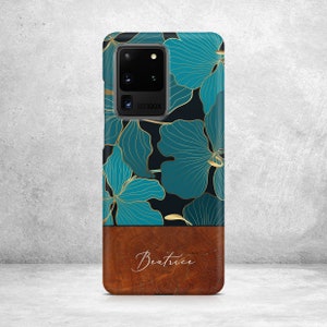 Floral and Wood Phone Case For Samsung Galaxy S24, S23, S22 Ultra, S22 Plus, S21 Plus, S21 Ultra, S20 Ultra, S20 Plus, Note 20, Note 10, S10