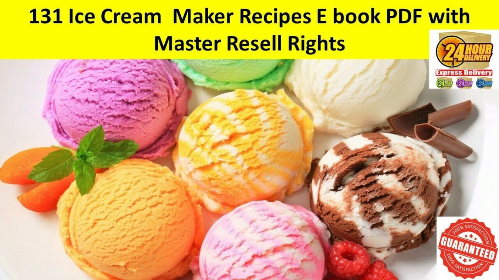 131 Ice Cream Maker Recipes Ebook PDF Master Etsy