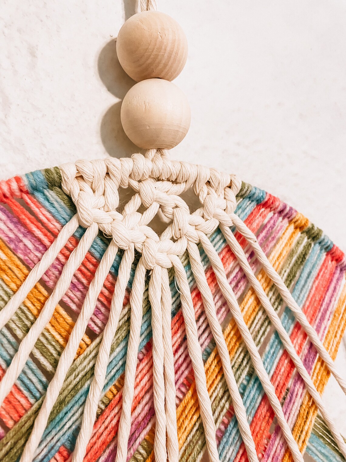 Rainbow Yarn Hoop Wall Hanging Macrame wall hanging and dream Etsy