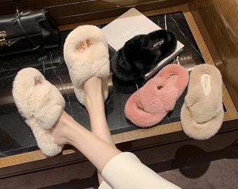 fluffy outdoor slippers