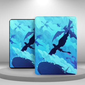 Custodia estetica HTTYD Dragon Fanart per Kindle Paperwhite 12/11, Kindle 11 2024/22, Kindle Scribe/Oasis/Colorsoft, custodia con cinturino da polso