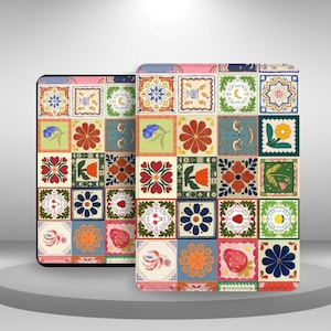 Custodia estetica Funky Tile per Kindle Paperwhite 12/11, Kindle 11 2024/22, Kindle Scribe/Oasis/Colorsoft, custodia con cinturino da polso