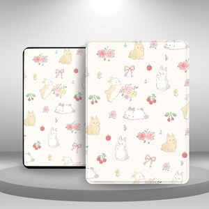 Custodia estetica con fiocchi a nastro per Kindle Paperwhite 12/11, Kindle 11 2024/22, Kindle Scribe/Oasis/Colorsoft, custodia con cinturino da polso