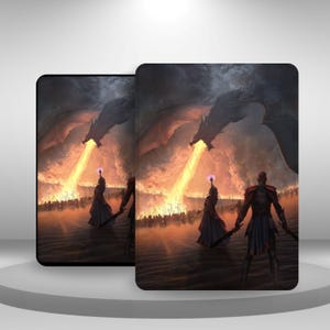 Custodia estetica Kindle Firey Dragon Fanart per Kindle Paperwhite 12/11, Kindle 11 2024/22, Kindle Scribe/Oasis/Colorsoft, custodia con cinturino da polso