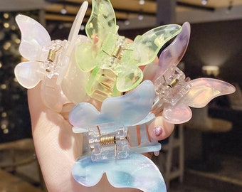 Hair Clamp For Girl Hair Claw Clip,Hair Accessories Girlish Hair Clip,Hollow Rectangle Hair Claw Clips Butterfly,colorful,Small Hair Claw