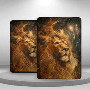 Custodia estetica con motivo a leone per Kindle Paperwhite 12/11, Kindle 11 2024/22/10, Kindle Scribe/Oasis/Colorsoft, custodia con cinturino da polso
