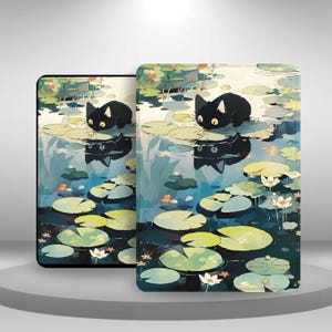 Custodia estetica per Kindle Black Cat Lover Art per Kindle Paperwhite 12/11, Kindle 11 2024/22, Kindle Scribe/Oasis/Colorsoft, custodia con cinturino da polso