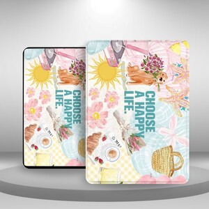 Custodia estetica con motivo collage per Kindle Paperwhite 12/11, Kindle 11 2024/22/10, Kindle Scribe/Oasis/Colorsoft, custodia con cinturino da polso