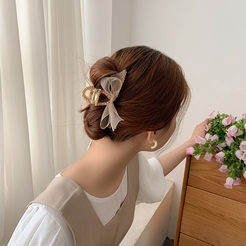 Ribbon Hair Clips Hair Claws Barrettes Simple Cute French - Etsy