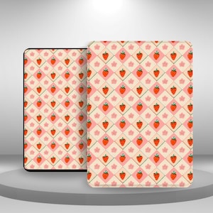 Custodia estetica con fiocchi floreali e frutta per Kindle Paperwhite 12/11, Kindle 11 2024/22, Kindle Scribe/Oasis/Colorsoft, custodia con cinturino da polso