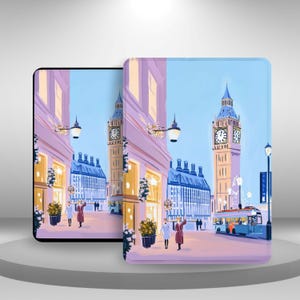Custodia estetica Cozy City per Kindle Paperwhite 12/11, Kindle 11 2024/22, Kindle Scribe/Oasis/Colorsoft, custodia con cinturino da polso