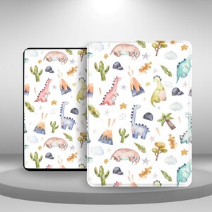 Custodia estetica con motivo a dinosauro per Kindle Paperwhite 12/11, Kindle 11 2024/22/10, Kindle Scribe/Oasis/Colorsoft, custodia con cinturino da polso