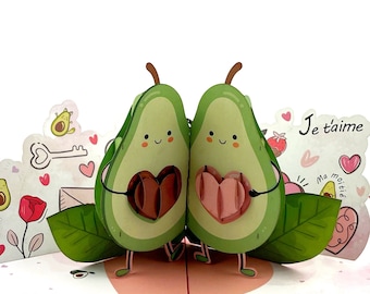 I love you, 3D Pop-Up Heart Card, Handmade Love Card, Valentine's Day Card, Romantic Couple Gift, MapuMapu Greeting Card