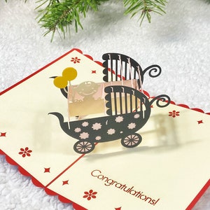 Poussette Bébé, Carte Pop Up, Carte Anniversaire, Carte Anniversaire Enfant, Carte De Voeux, Carte De Noël