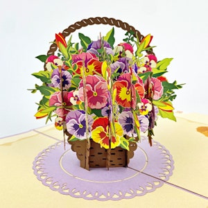 Penns Basket, Pop Up Card, Birthday Card, Mother's Day Card, Child Birthday Card, Woman Birthday Card, Christmas Card
