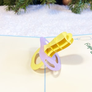 Tétine Bébé, Carte Pop Up, Carte Anniversaire, Carte Anniversaire Enfant, Carte De Voeux, Carte De Noël