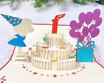 Carte 3d Fete Anniversaire Etsy