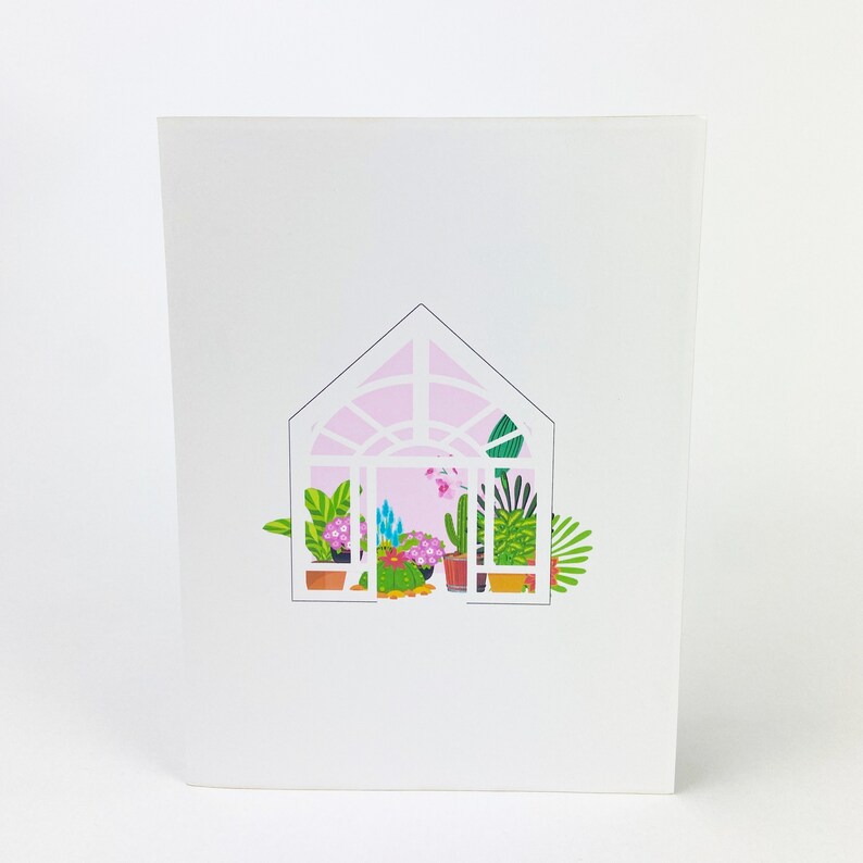 Serre de Jardin, Carte anniversaire, Carte pop up, Carte anniversaire enfant, Carte anniversaire 3d, Carte anniversaire femme image 2