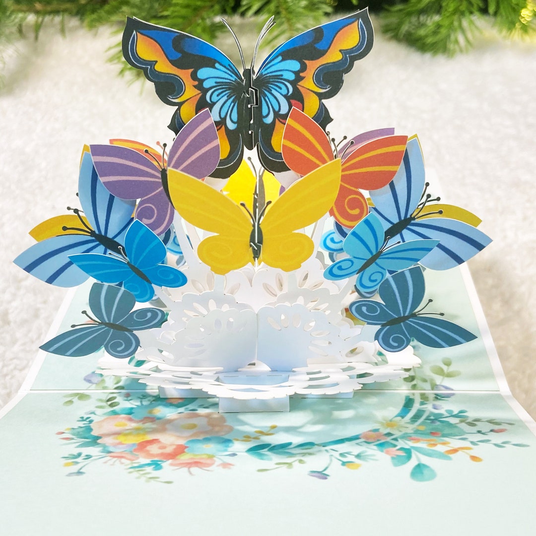 Biglietto Pop-up 3D Musicale Con Luci LED - "Love To Be With You" - Cuore Di Fiori E Farfalle Per Anniversario E San Valentino