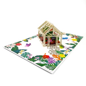 Serre de Jardin, Carte anniversaire, Carte pop up, Carte anniversaire enfant, Carte anniversaire 3d, Carte anniversaire femme image 6