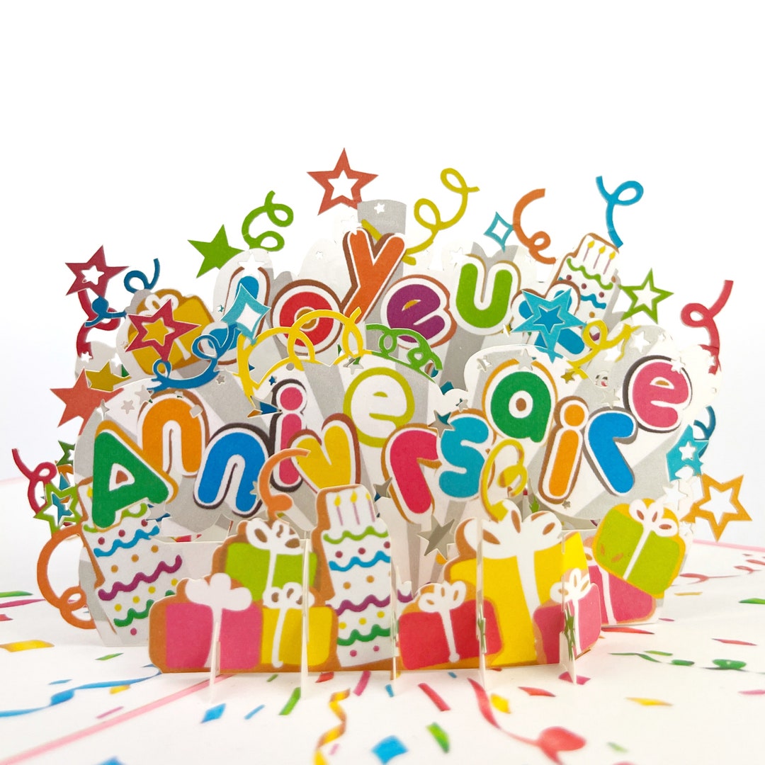 Lot De 100 Cartes D'anniversaire 3D Pop-up – Surprise Gâteaux – Or Et Rouge