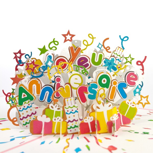 Carte Pop Up Joyeux Anniversaire, Carte Anniversaire 3D, Carte Pop Up Enfant, Cadeaux Surprise, Carte Couleur, Cartes faites à la main