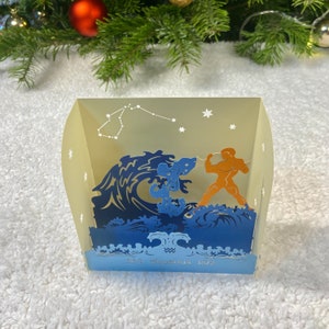 Unterwassermann, Karte Horoskop, Pop-Up-Karte, Geburtstagskarte, Kinder-Jubiläumskarte, Grußkarte, Weihnachtskarte