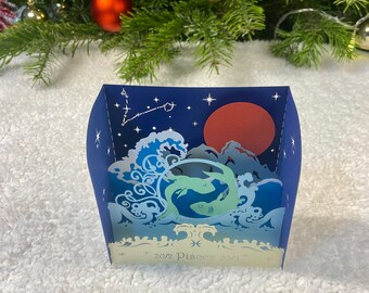 Poissons, Carte Horoscope, Carte Pop Up, Carte Anniversaire, Carte Anniversaire Enfant, Carte De Voeux, Carte De Noël