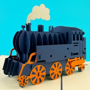 Nouvelle Train à Vapeur, Carte anniversaire enfant, Carte pop up