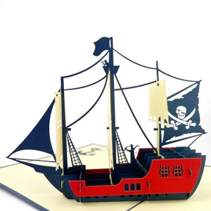 Pirate Ship, Pop Up Card, Birthday Card, Children's Birthday Card, Pop Up Greeting Card, Christmas Card