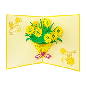 Fleur Du Soleil, Carte Pop Up, Carte Anniversaire, Carte Anniversaire Femme, Carte De Voeux, Carte De Noël