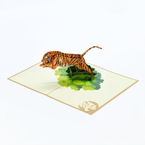 Tigre d'Indochine, Carte Pop Up, Carte Anniversaire, Carte Anniversaire Enfant, Carte De Voeux, Pop up, Carte De Noël image 3