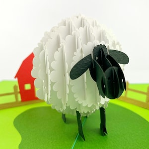 Mouton Verte, Carte Pop Up, Carte Anniversaire, Carte Anniversaire Enfant, Carte De Voeux, Carte De Noël, Cadeau decoration