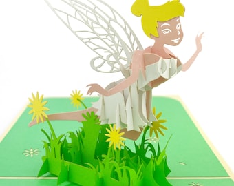 The Green Fairy, Pop Up Card, Child Birthday Card, Greeting Card, Christmas Card