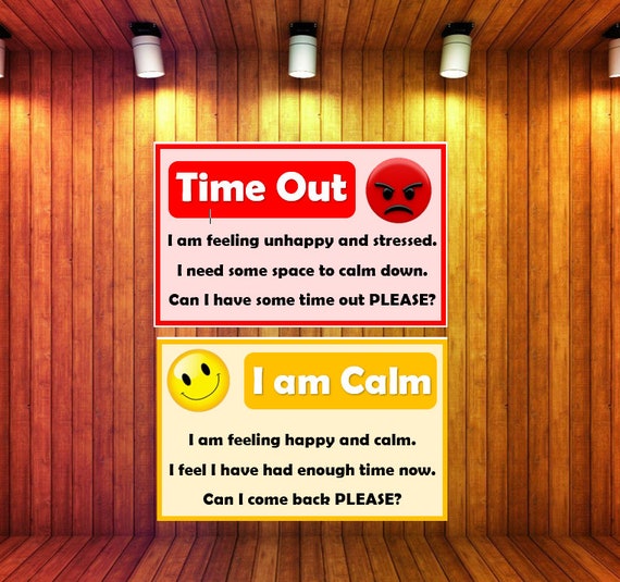 Printable Calm and Time Out Cards for Children to Leave and Go Etsy