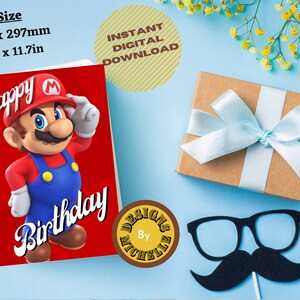 Printable Super Mario Birthday Card Happy Birthday Fun Card Kids ...