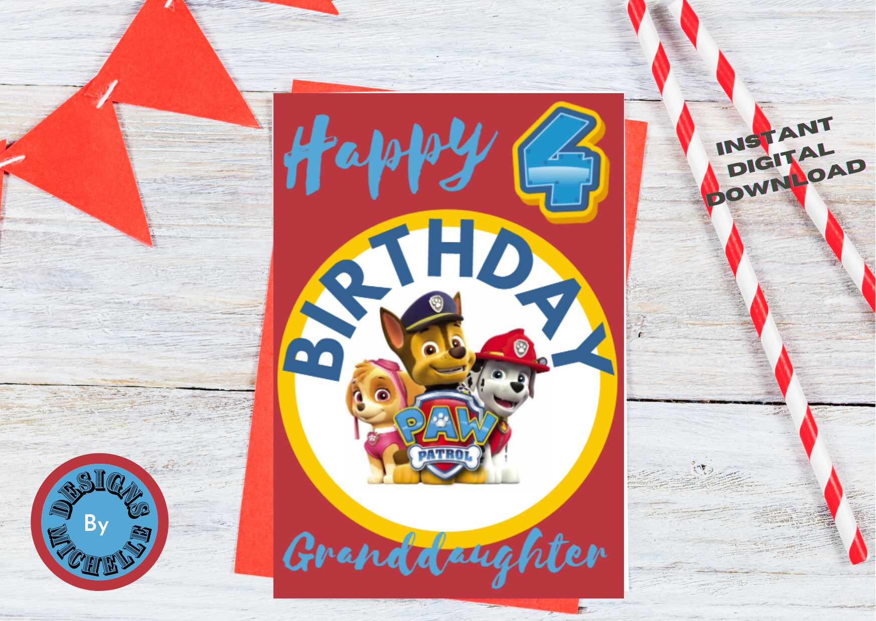 granddaughter age 4 birthday card