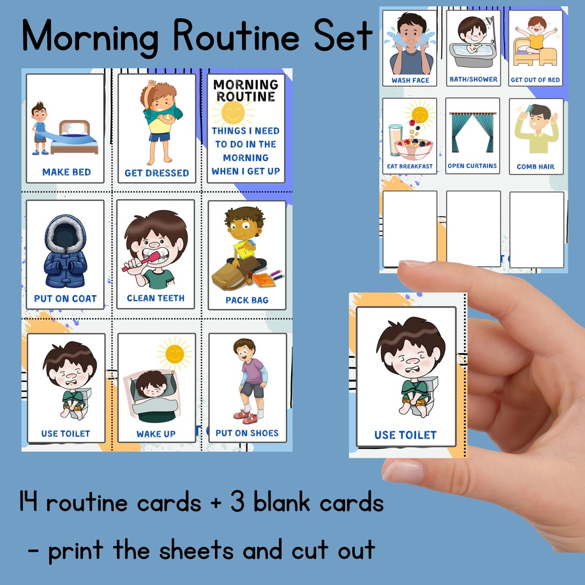 Morning Routine & Flashcards, Now Next Later, Chart, Keyring Set ...