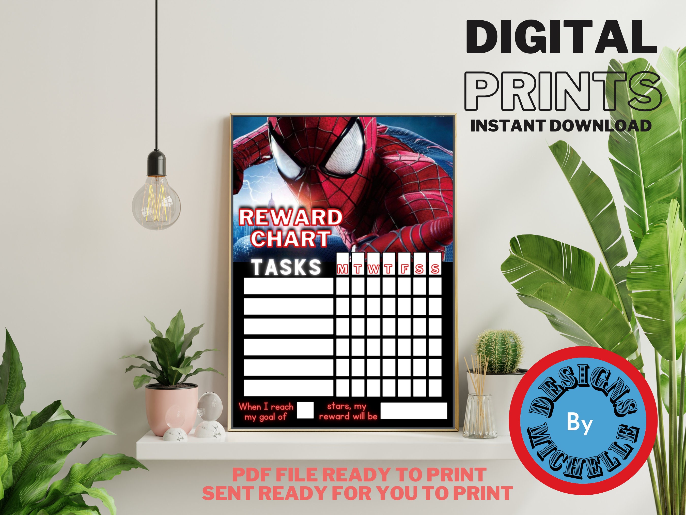 Printable Reward Chart Spiderman Star Chart Behaviour Chart Fun Sticker ...