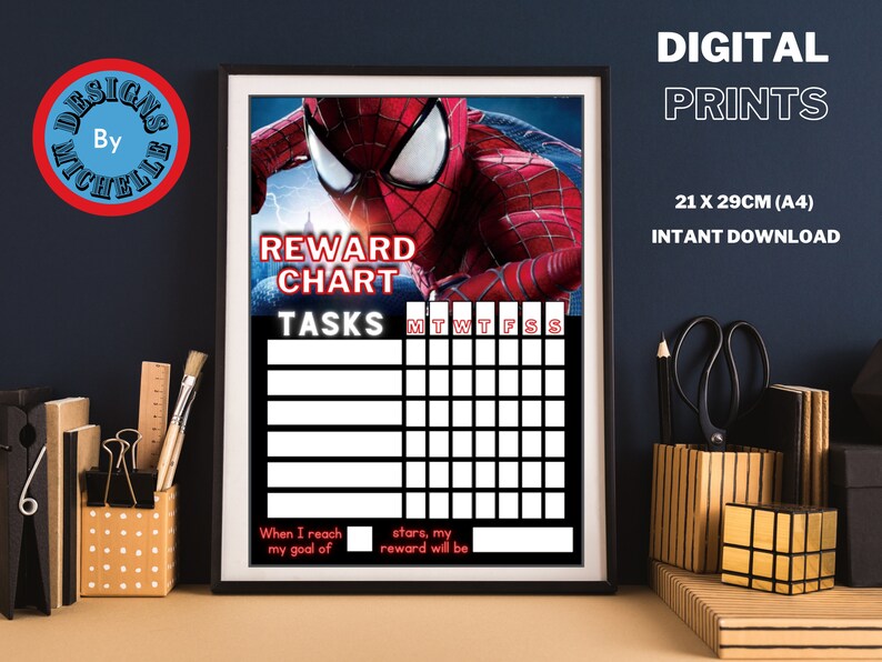 Printable Reward Chart Spiderman Star Chart Behaviour Chart - Etsy ...