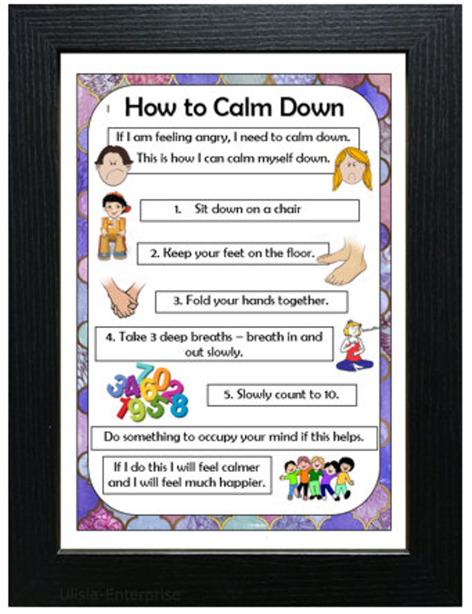 Printable how to calm down poster classroom display Etsy España
