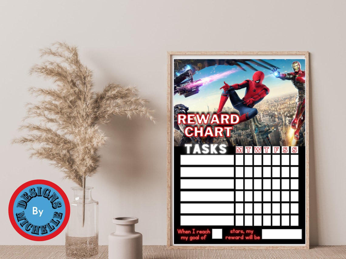 Printable Reward Chart Spiderman Star Chart Behaviour Chart - Etsy