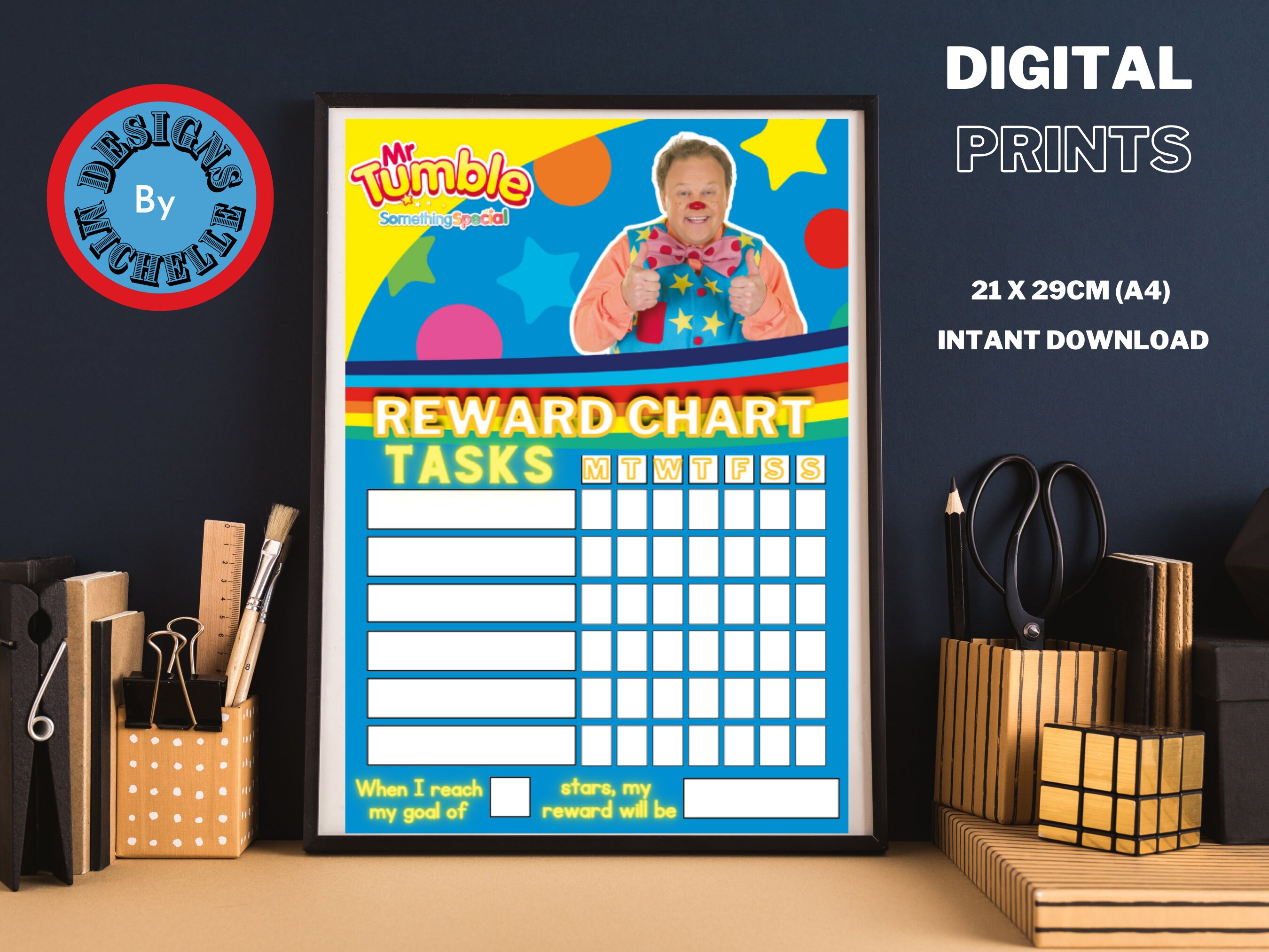 Printable Reward Chart Mr Tumble Star Chart Behaviour Chart Etsy UK